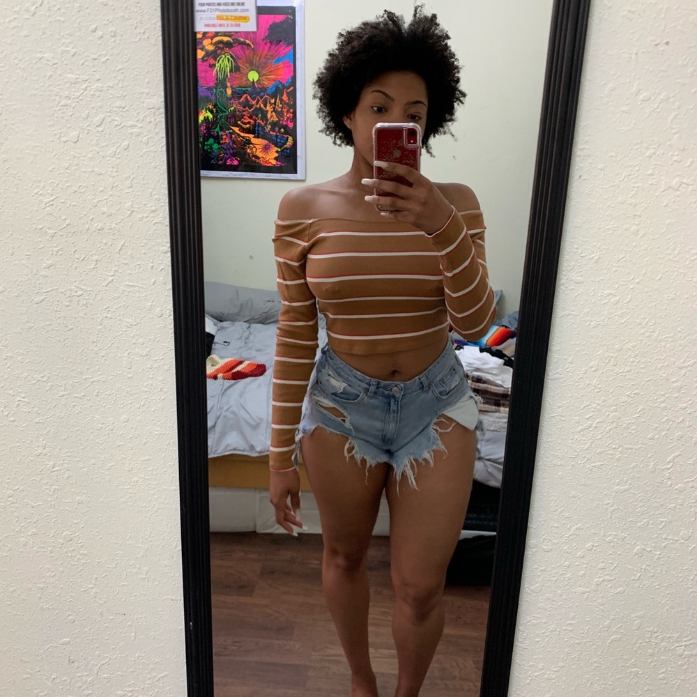 Off Shoulder Striped Top